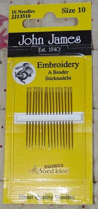 John James Embroidery size 10