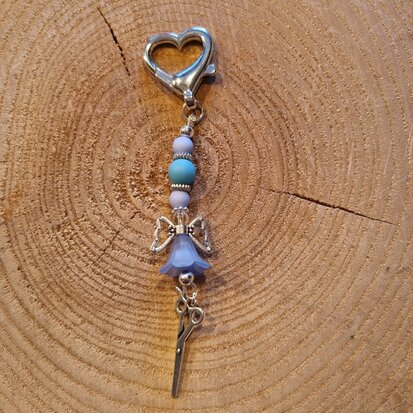 Scissor Fob with Lucky Angel - BLUE