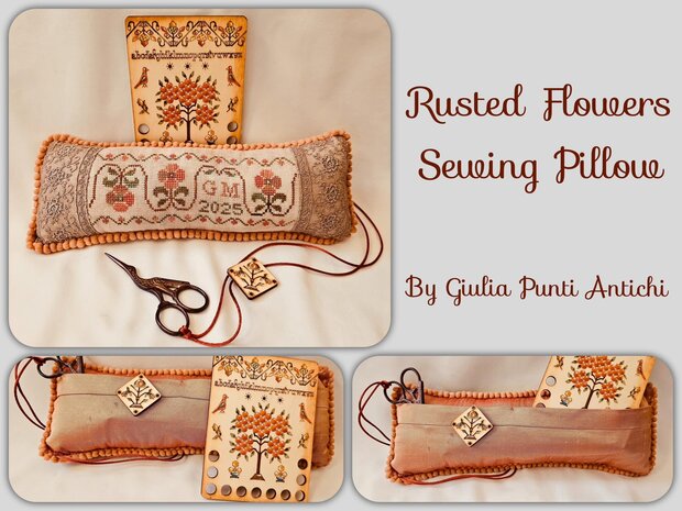 Rusted Flowers Sewing Pillow